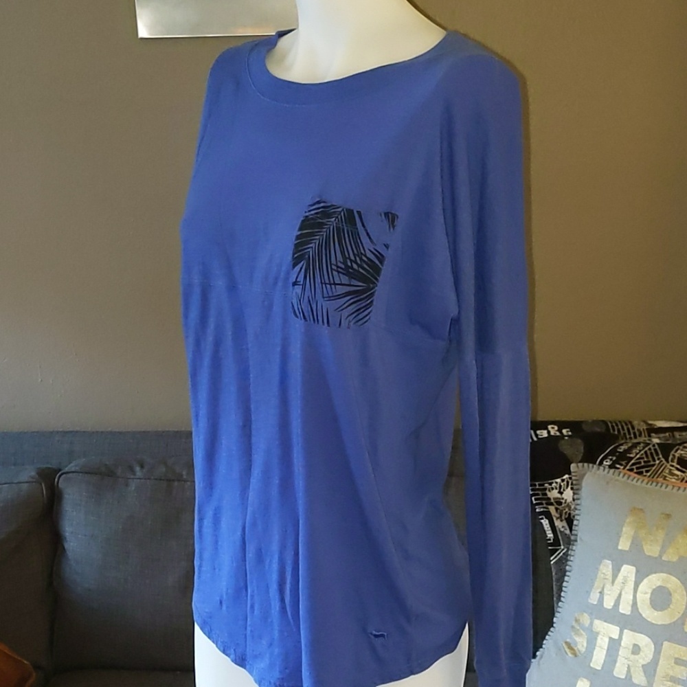 VS PINK || Long Sleeve Blue Shirt w/ Pocket
